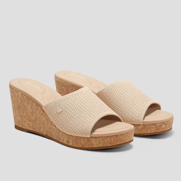 Vivaia Shoes - VIVAIA ROUND TOE WEDGE SANDALS ALMOND CROCHET - 8.5